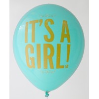 Azure It's A Girl Printed Balloons